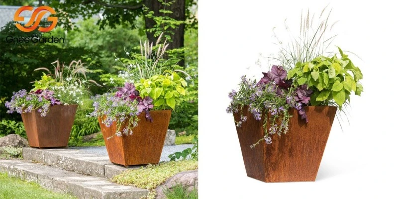 Corten Steel square flower pot Corten Steel square flower pot