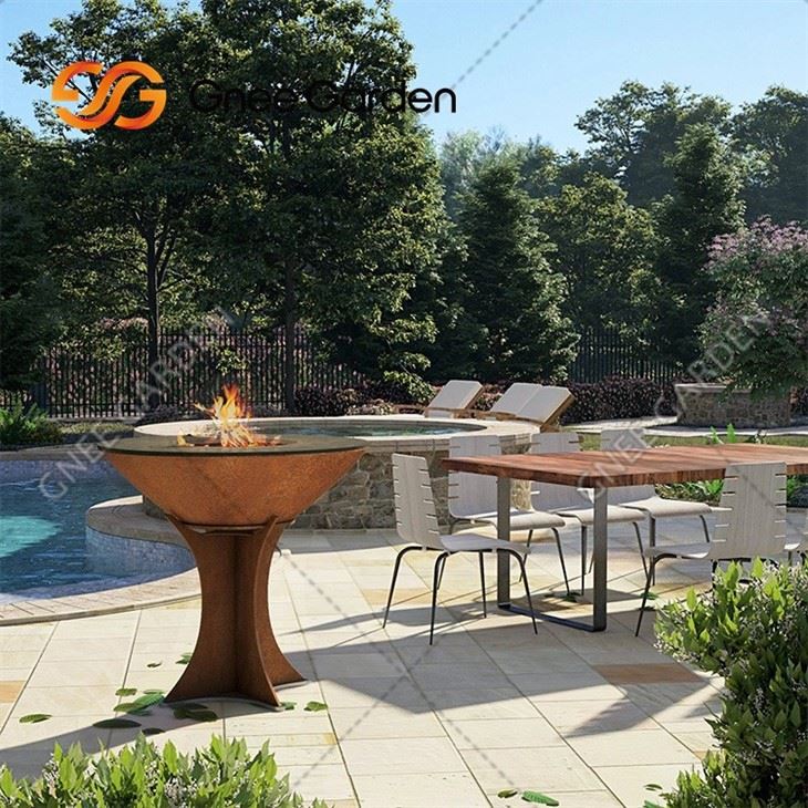 Bbq Corten Steel Fire Pit Grill