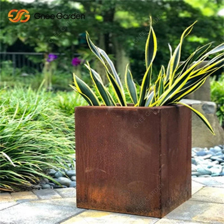 Corten Steel Rust Garden Flowerpot For Sale