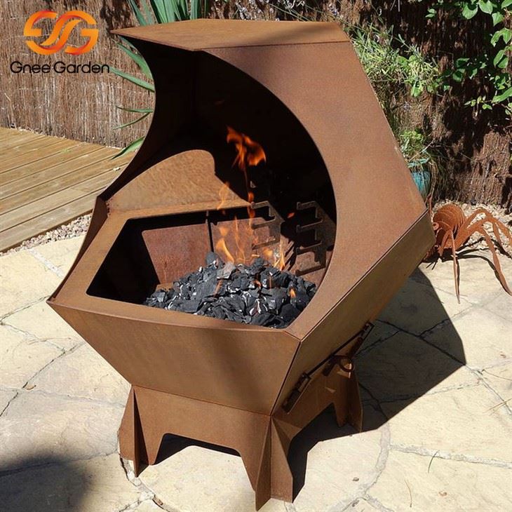 Gairdín Corten Steel BBQ Préimh Picnic Gualach Allamuigh Grill Bbq