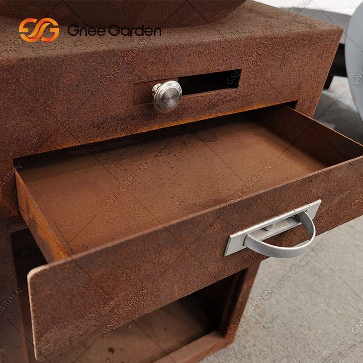 Hot Outdoor Corten Metal Fire Pit Grill Barbecue
