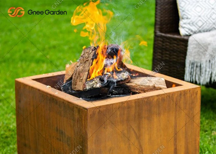 Metal Outdoor Fire Pit Corten Steel Gas Fire Pit