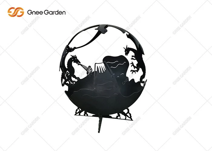 Fire Pit Fire Ball Outdoor Garden Rust Corten Steel Fire Pit Steel Brazier Round