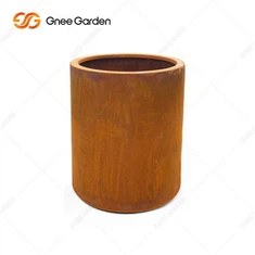Plandálaí Cruach Corten Ealaíne Plandálaí Miotail Dronuilleogach Corten Steel Flower Pot Corten Steel Fiberglass Flower Planer Pot