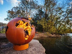 Babhta Téamh Lasmuigh Babhlaí Pit Dóiteáin Babhla Dóiteáin Cruach Patio Corten