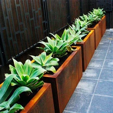 Bláth Miotal Maisiúil Cruach Corten Potaí Plandálaí Crann Dronuilleogach Móra