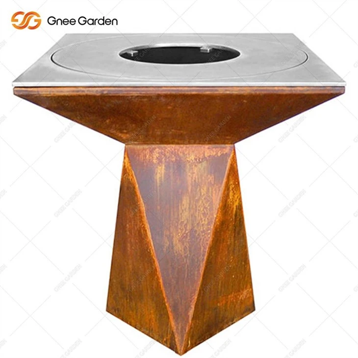 Artistic Corten Steel Family Party BBQ Metal