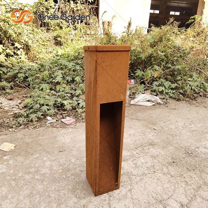 Dimmable Corten Steel Bollard Light